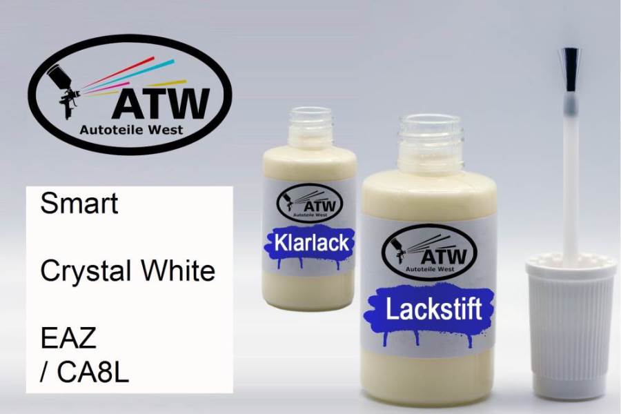 Smart, Crystal White, EAZ / CA8L: 20ml Lackstift + 20ml Klarlack - Set, von ATW Autoteile West.